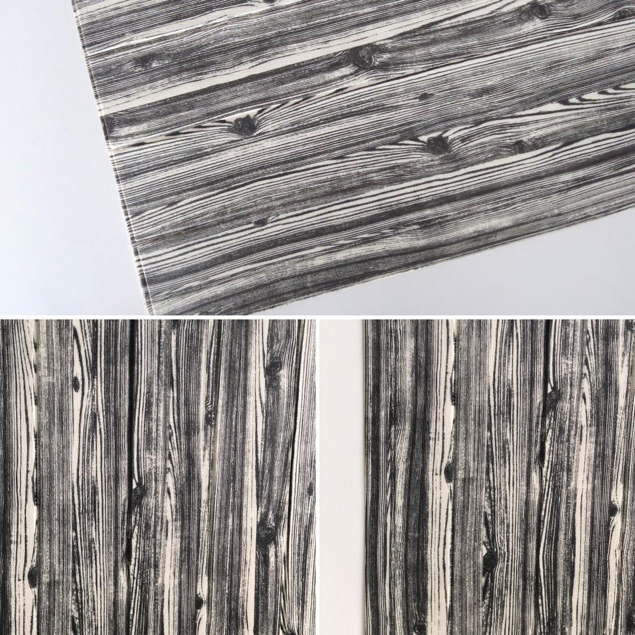 TAPIZ PANEL DECORATIVO 3D ESPUMA AUTOADHESIVA MODELO MADERA COLOR ZEBRA * 10 pcs