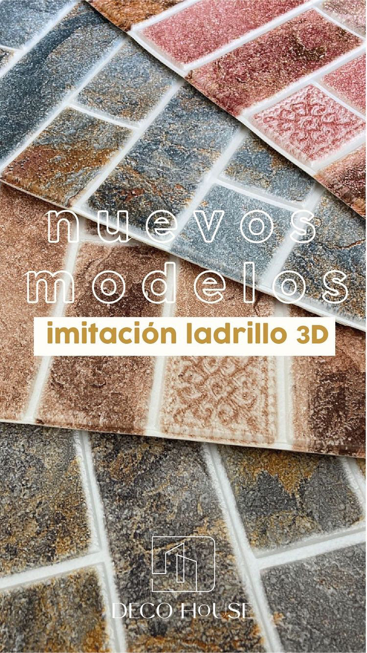 PAPEL TAPIZ PE PARA PARED ESPUMA 3D AUTOADHESIVO PEGATINAS ALUMINADAS 68*68CM LADRILLO * 10 PCS