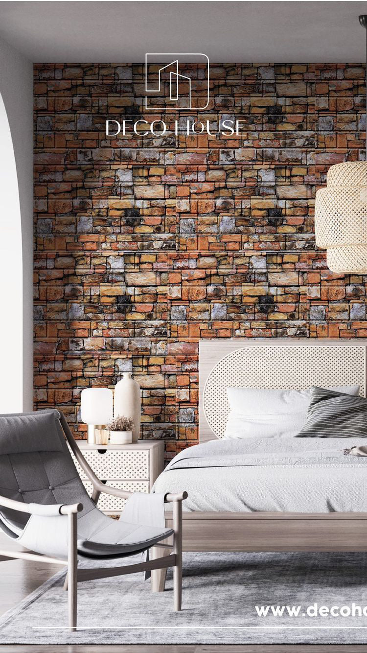 Panel Decorativo 3d Adhesiva Mamposteria Multicolor lamina de 70*77cm * 15 PCS con envio gratis