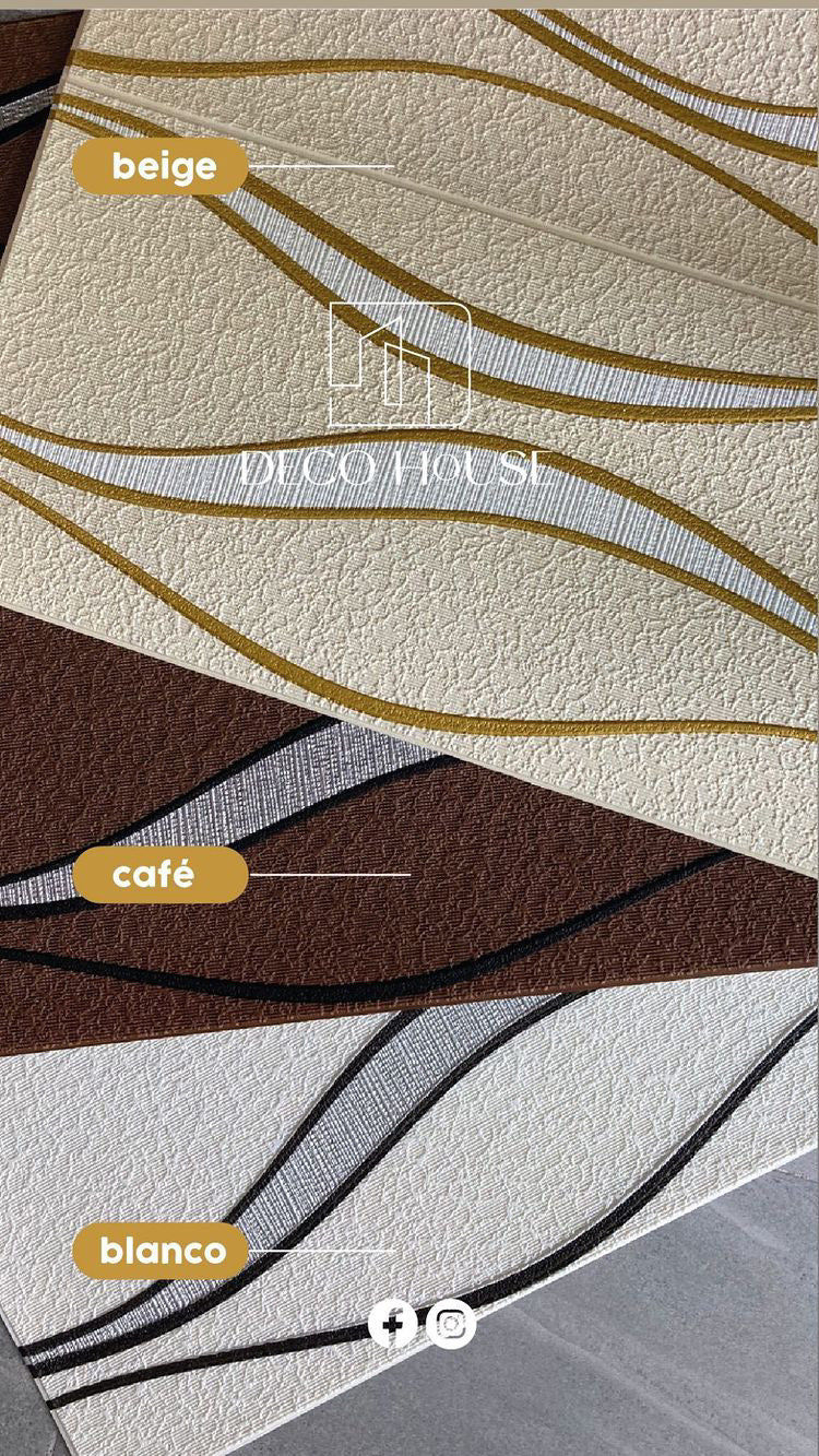 PAPEL TAPIZ PE PARA PARED ESPUMA 3D AUTOADHESIVO PEGATINAS ALUMINADAS 68*68CM OLAS * 10 PCS