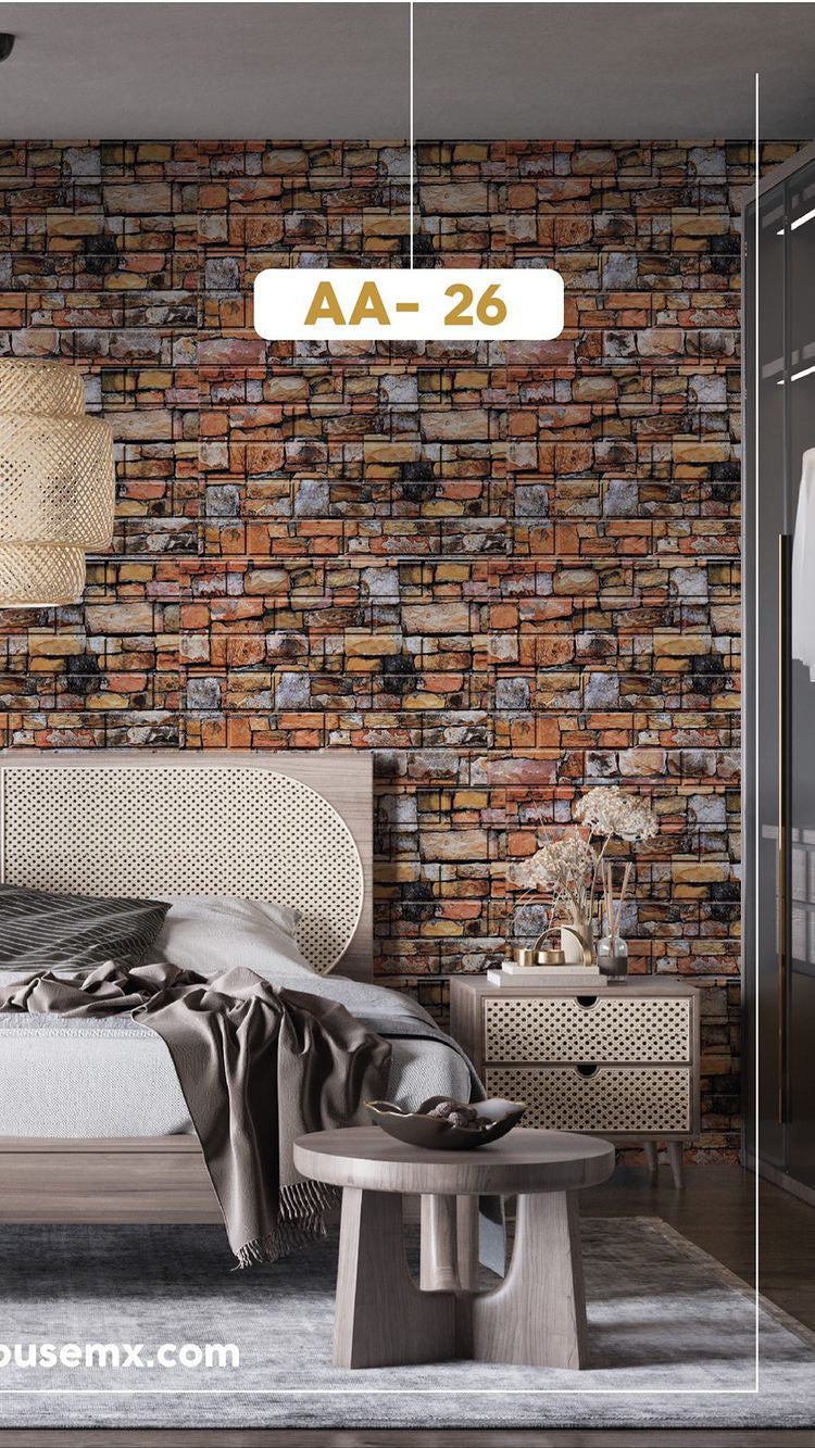 Panel Decorativo 3d Adhesiva Mamposteria Multicolor lamina de 70*77cm * 15 PCS con envio gratis