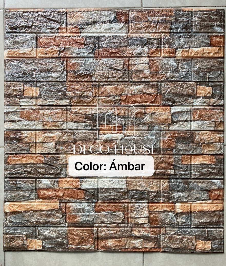 PAPEL TAPIZ PE PARA PARED ESPUMA 3D AUTOADHESIVO PEGATINAS 68*76CM MAMPOSTERIA 7MM GROSOR * 10 PCS