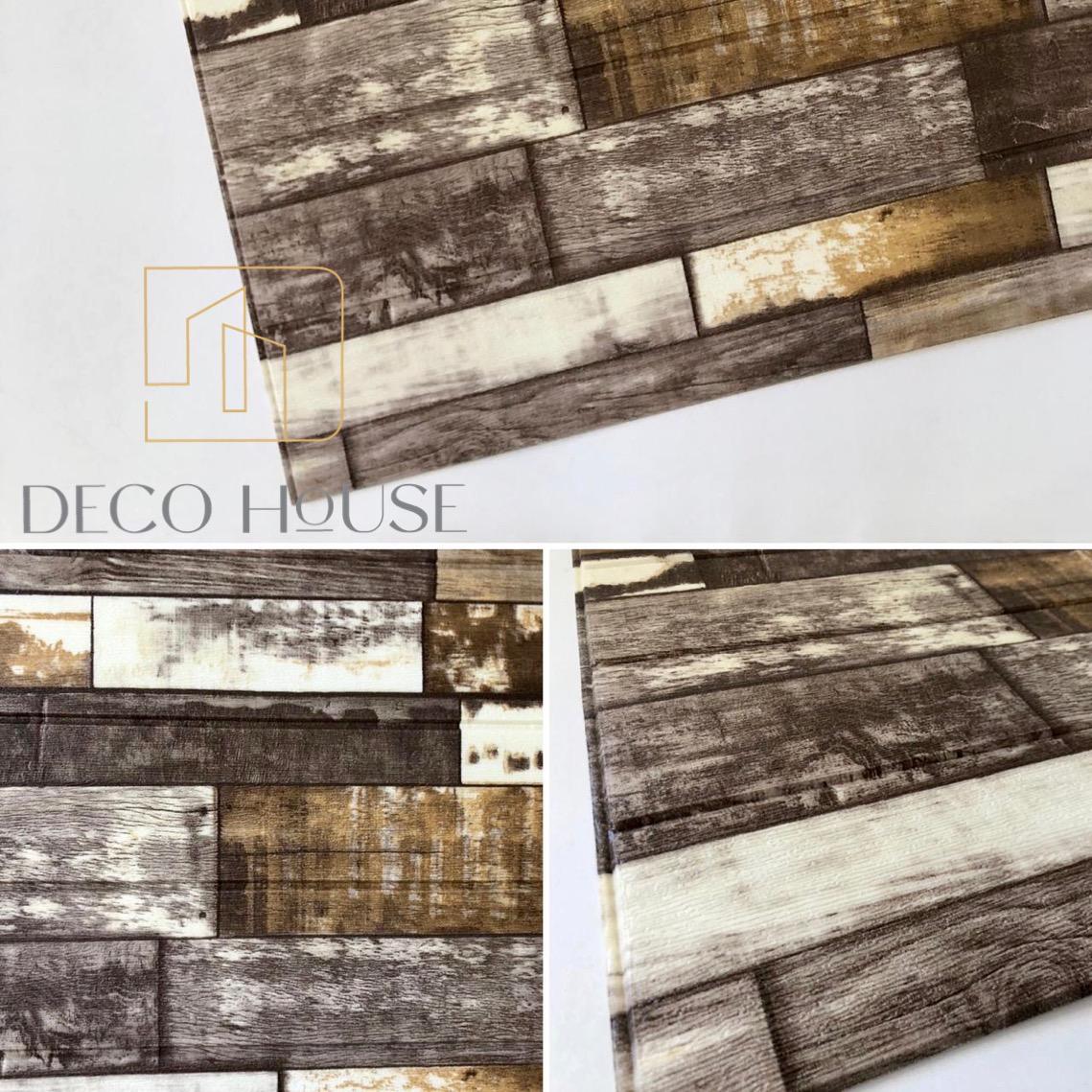 PANEL DECORATIVO 3D ESPUMA AUTOADHESIVA MODELO MADERA COLOR MOSAICO CAPUCHINO * 10 pcs envio gratis