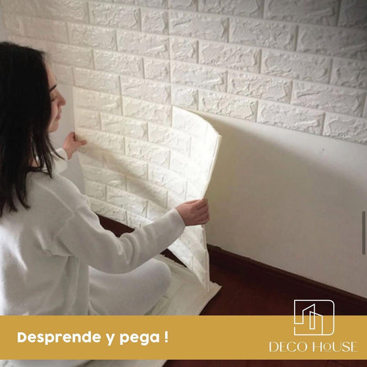 TAPIZ ESPUMA 3D PARA PARED PEGATINAS DECORATIVAS MODELO LADRILLO CON RELIEVE LAMINA DE 70*77CM * 10 PCS