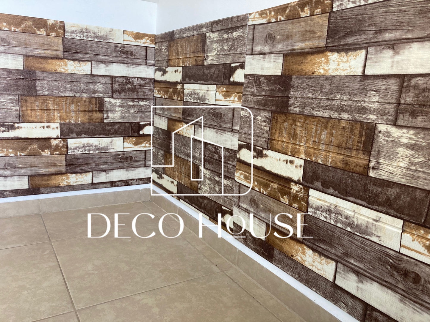 PANEL DECORATIVO 3D ESPUMA AUTOADHESIVA MODELO MADERA COLOR MOSAICO CAPUCHINO * 10 pcs envio gratis