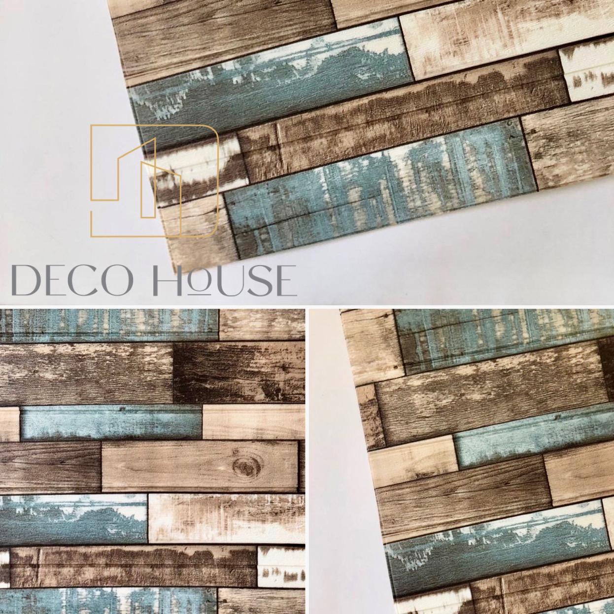 PANEL DECORATIVO 3D ESPUMA PEGATINAS MODELO MADERA COLOR MOSAICO AZUL * 10 pcs con envio gratis